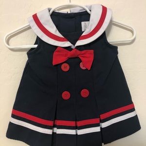 Vintage Navy and Red sailor dress